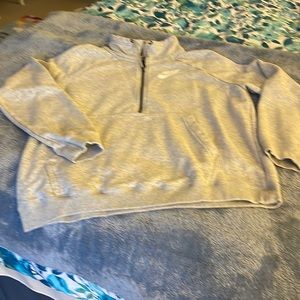 Gray Nike 3/4 Zip Sweatshirt.    L